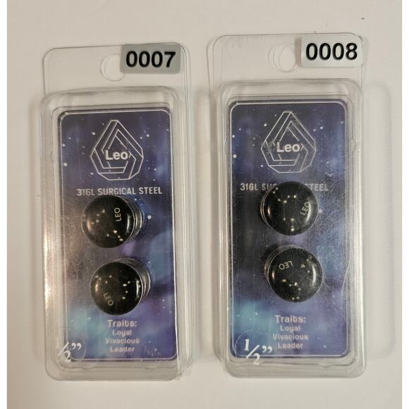 LEO Constellation Zodiac Ear Jewelry Plug 316L Surgical Steel Bundle Lot of 7 - Picture 4 of 6